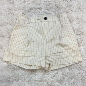 Rails Cream Pinstripe High Waist Shorts